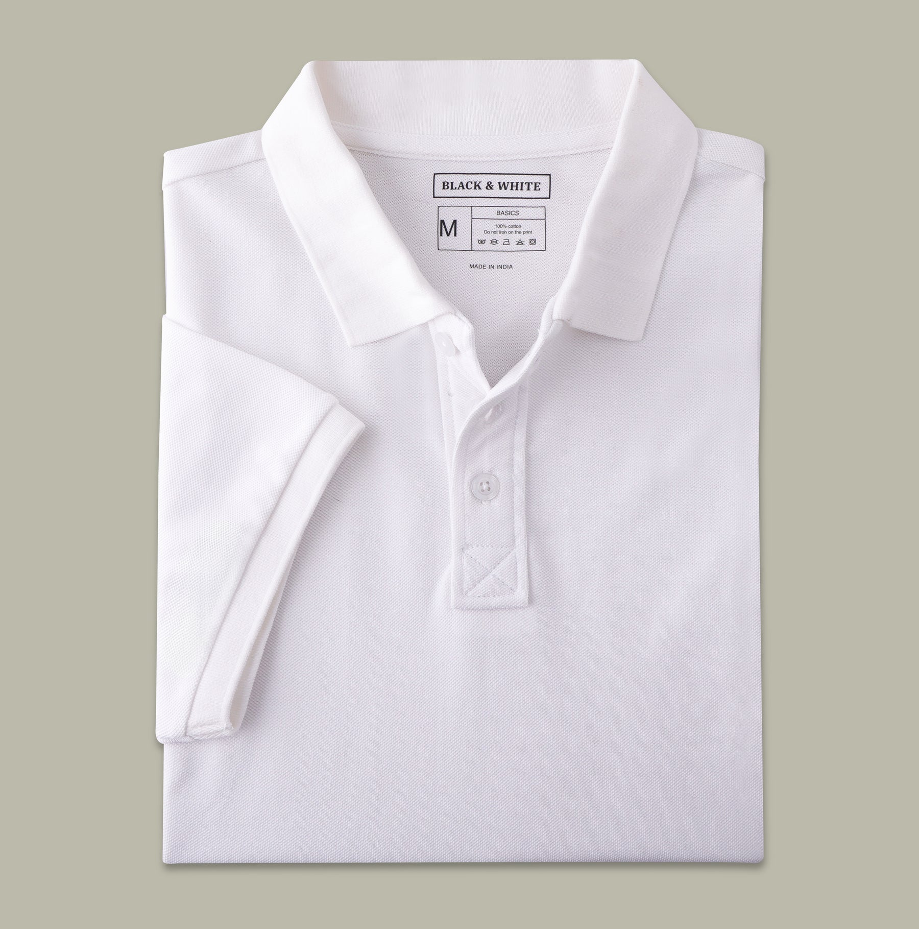 Men's White Pique Polo T-Shirt