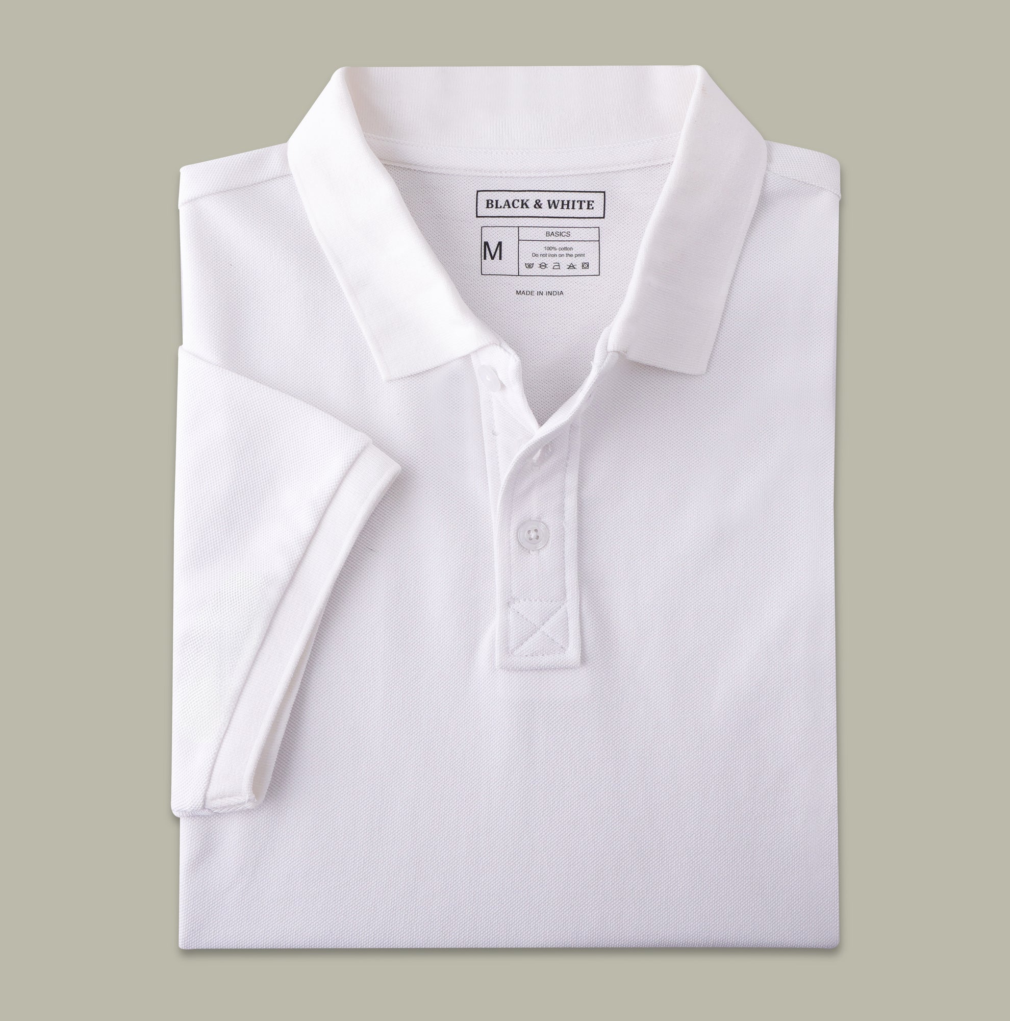Men's White Pique Polo T-Shirt