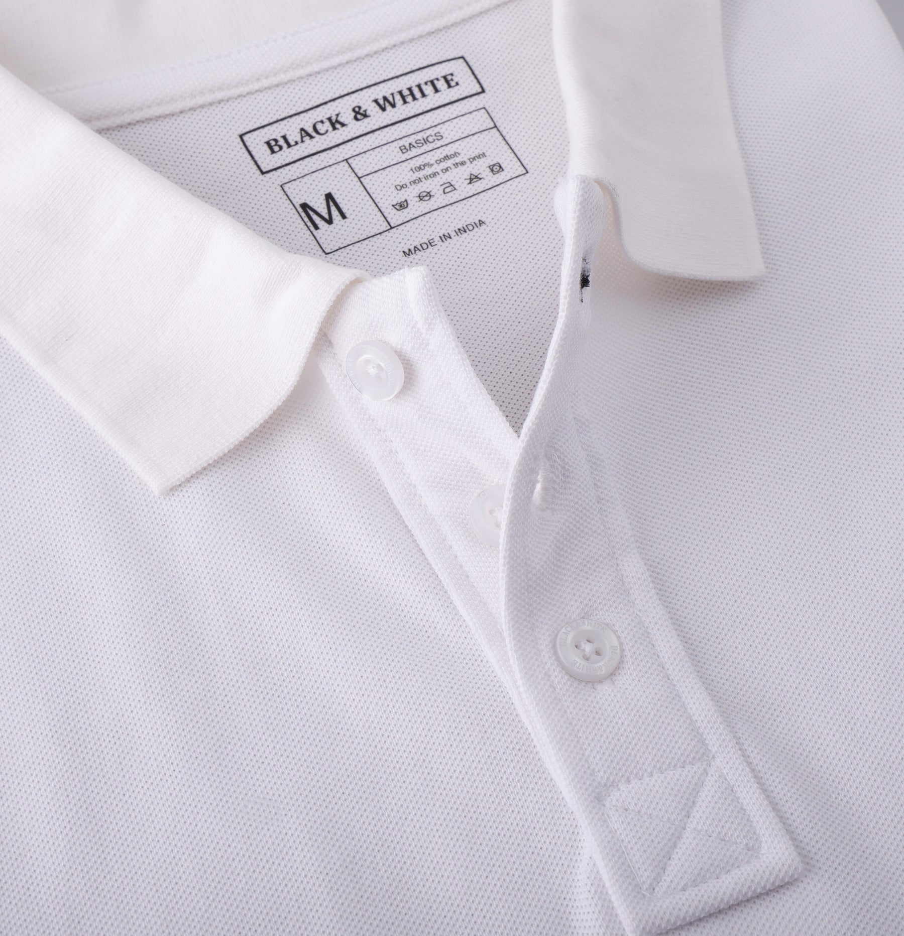 Men's White Pique Polo T-Shirt