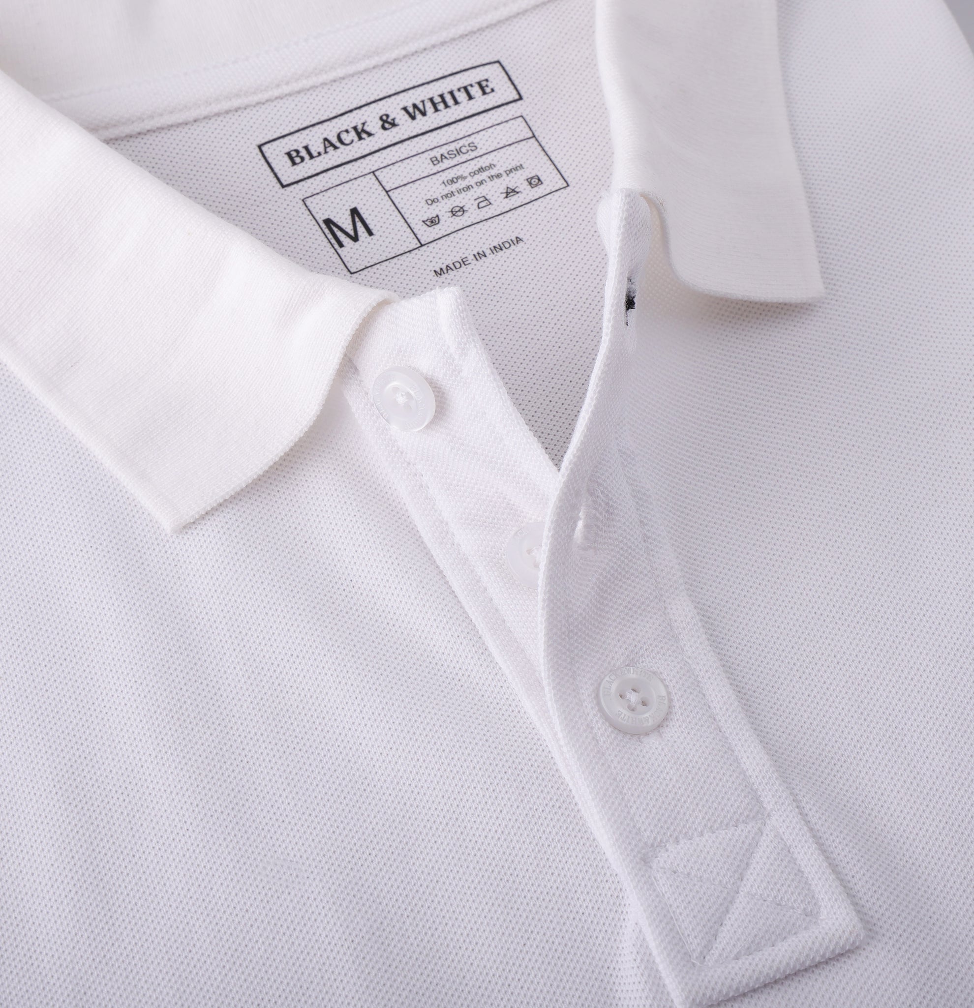 Men's White Pique Polo T-Shirt