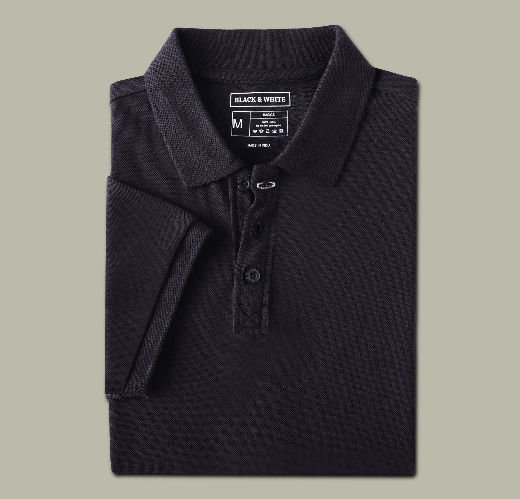 Pique polo black