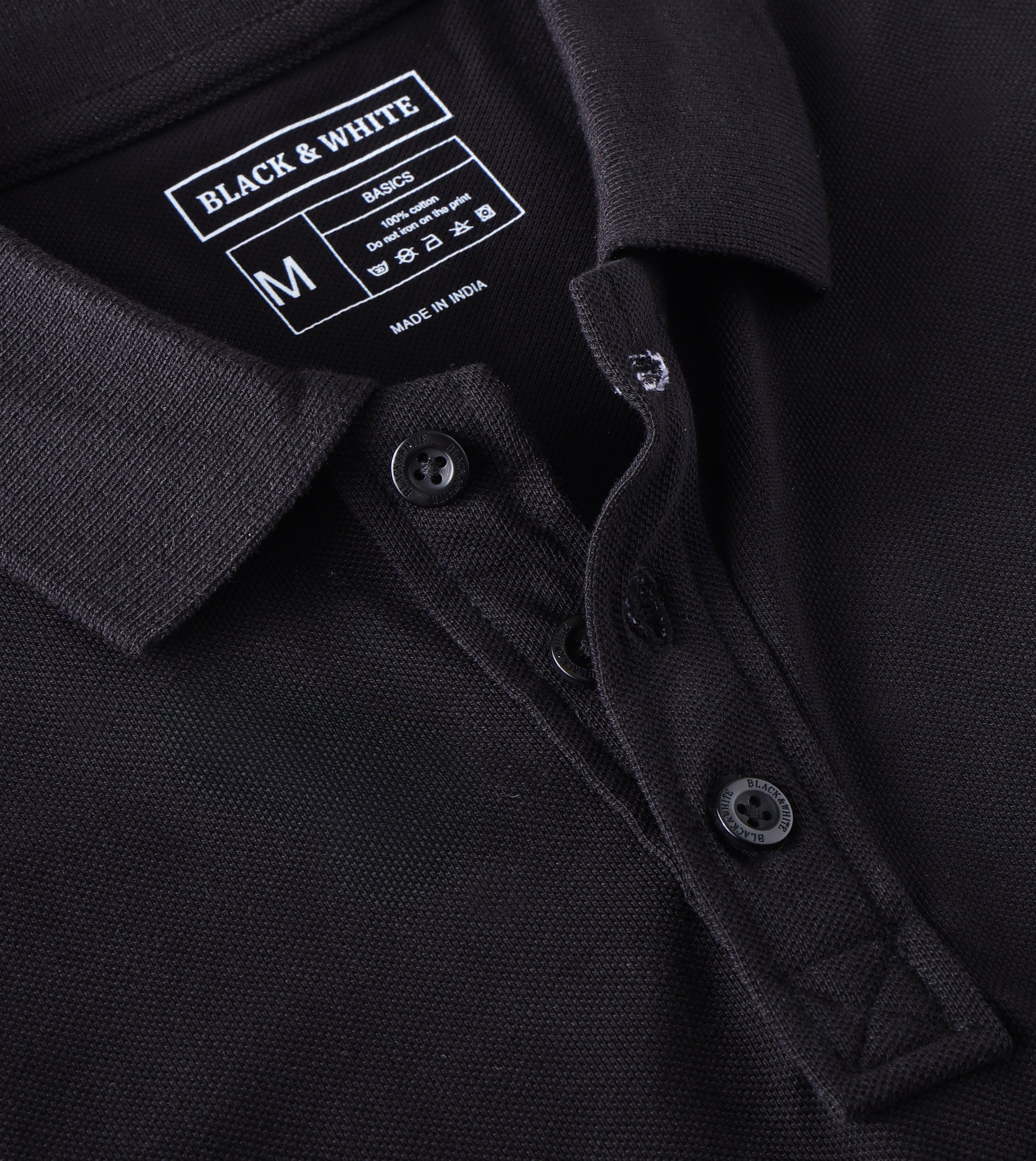 Pique polo black