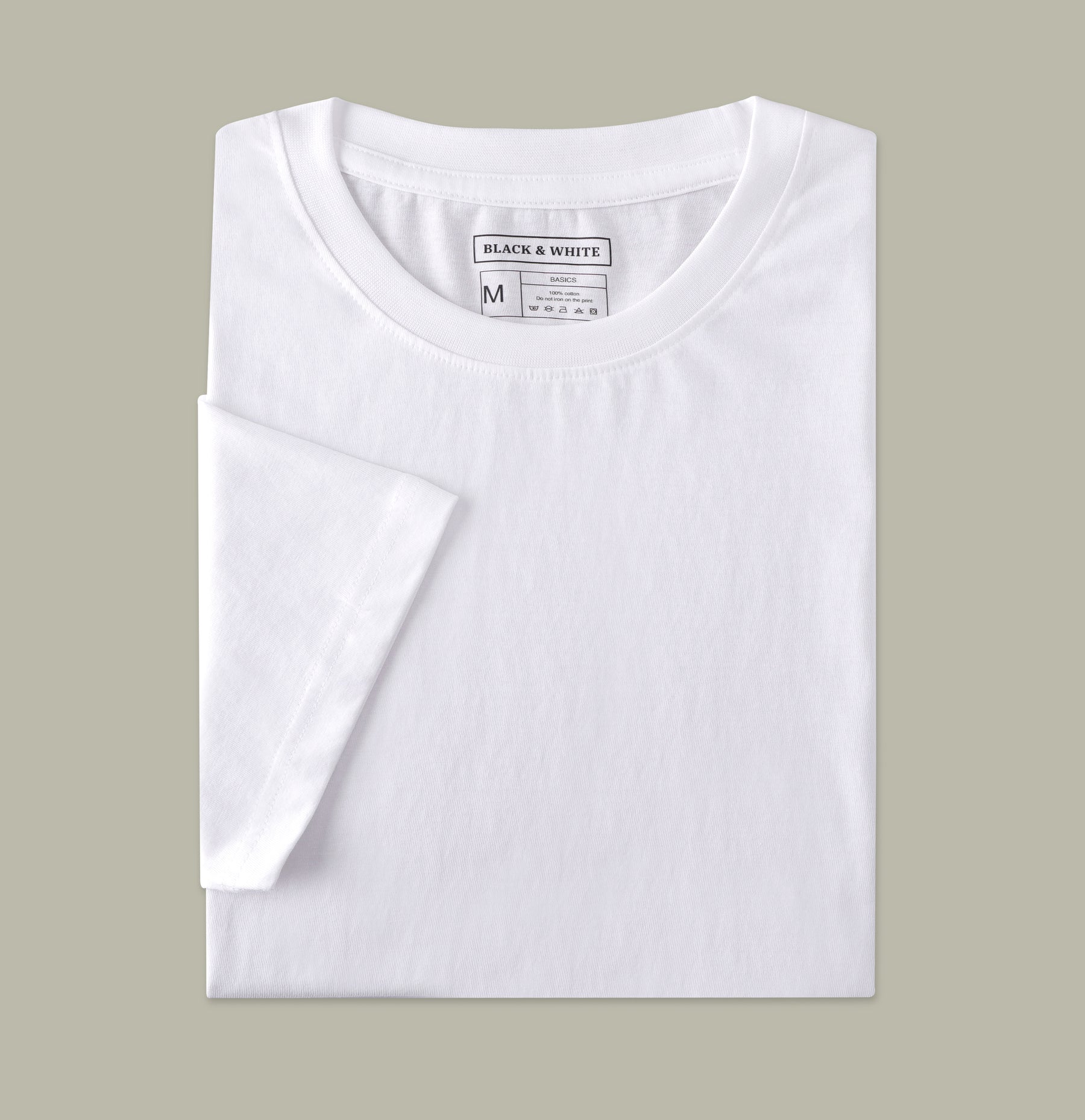 White Round Neck T-Shirt for Men