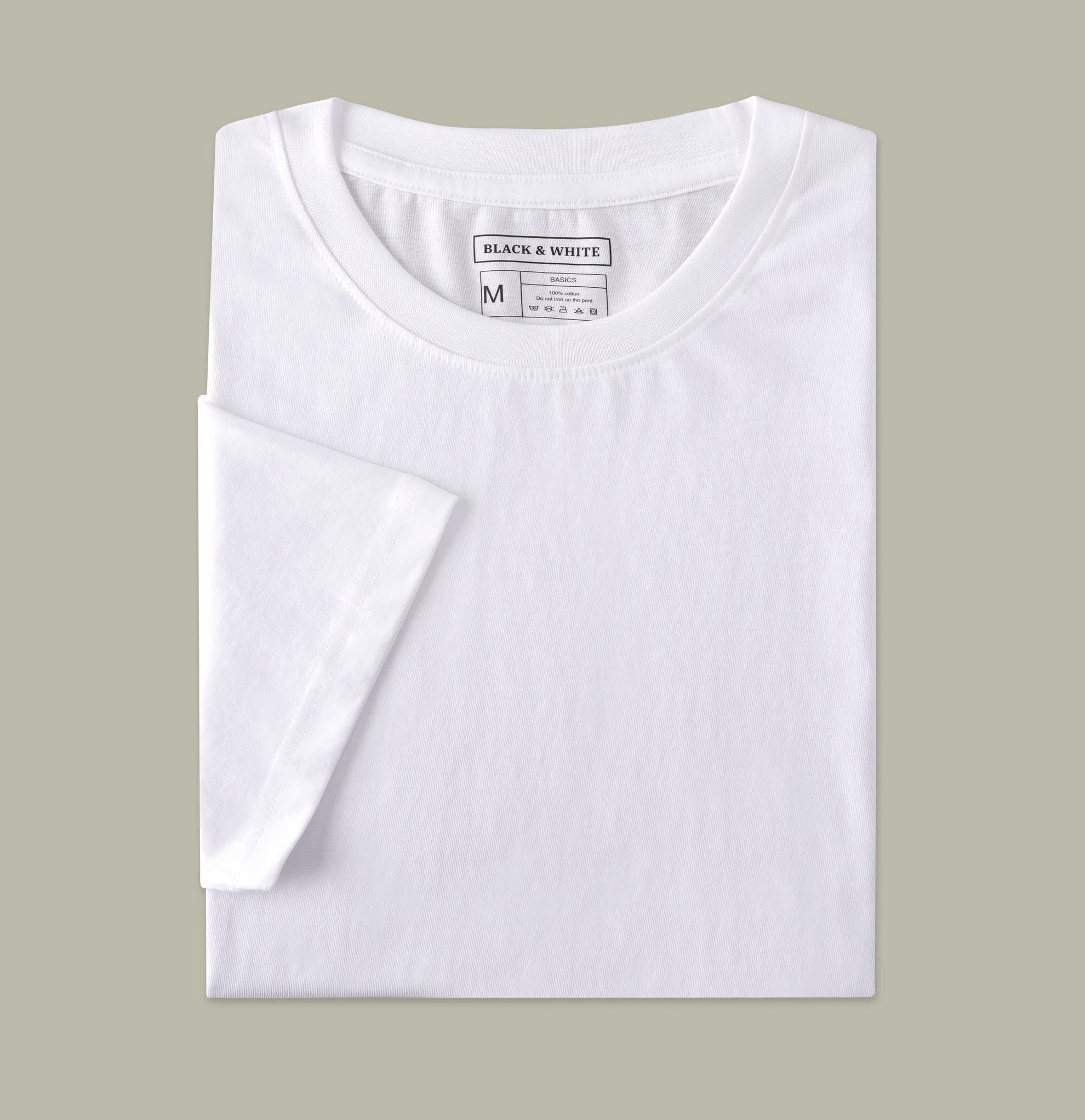 White Round Neck T-Shirt for Men