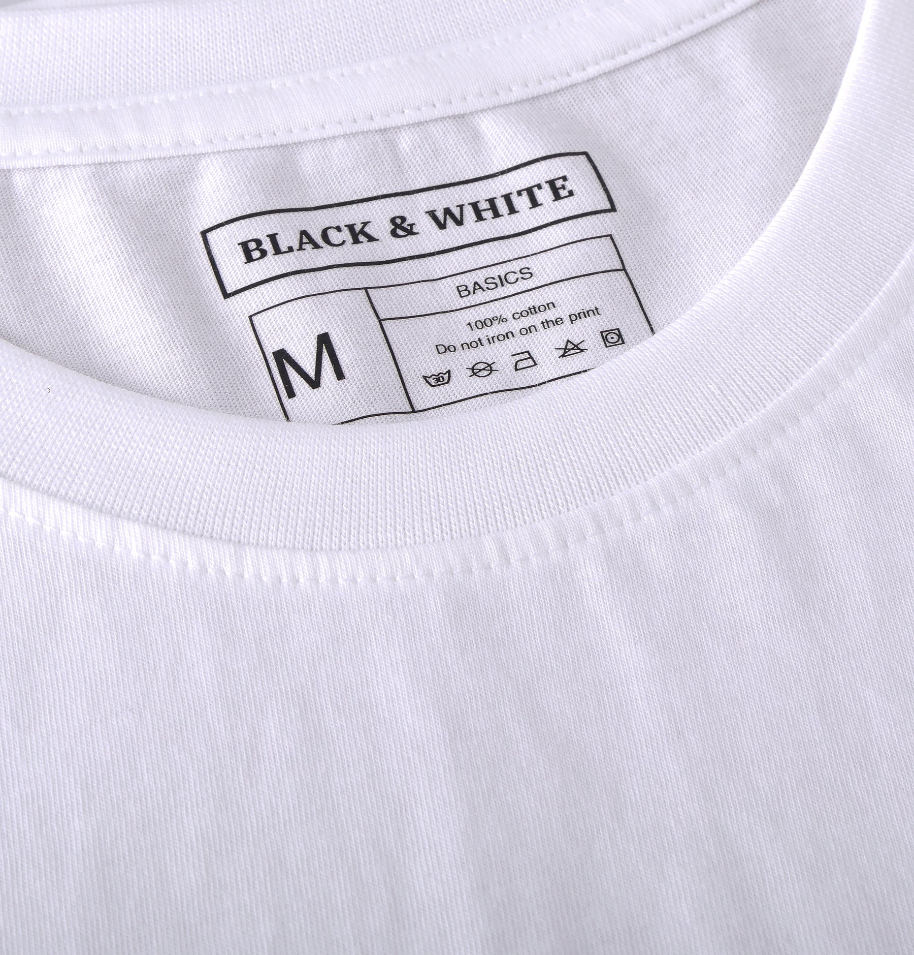 White Round Neck T-Shirt for Men