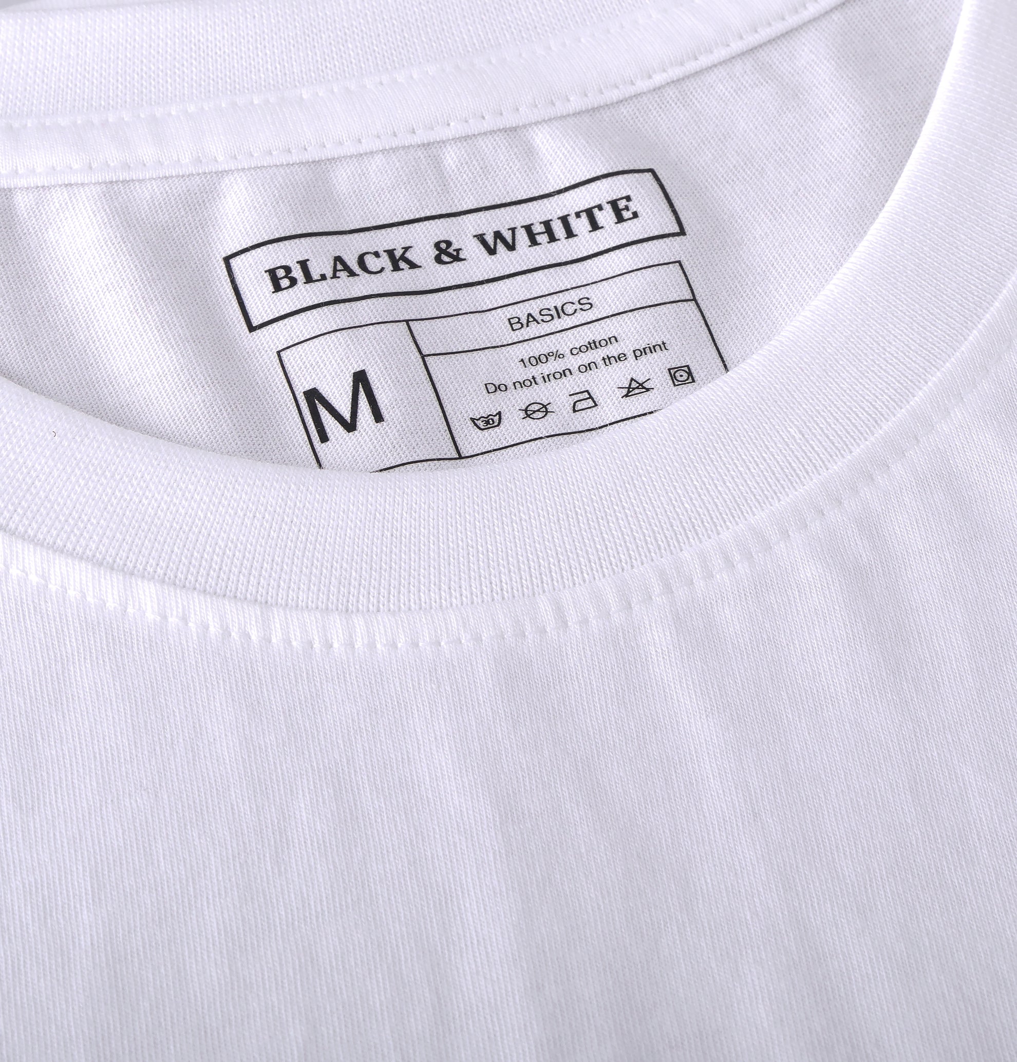 White Round Neck T-Shirt for Men