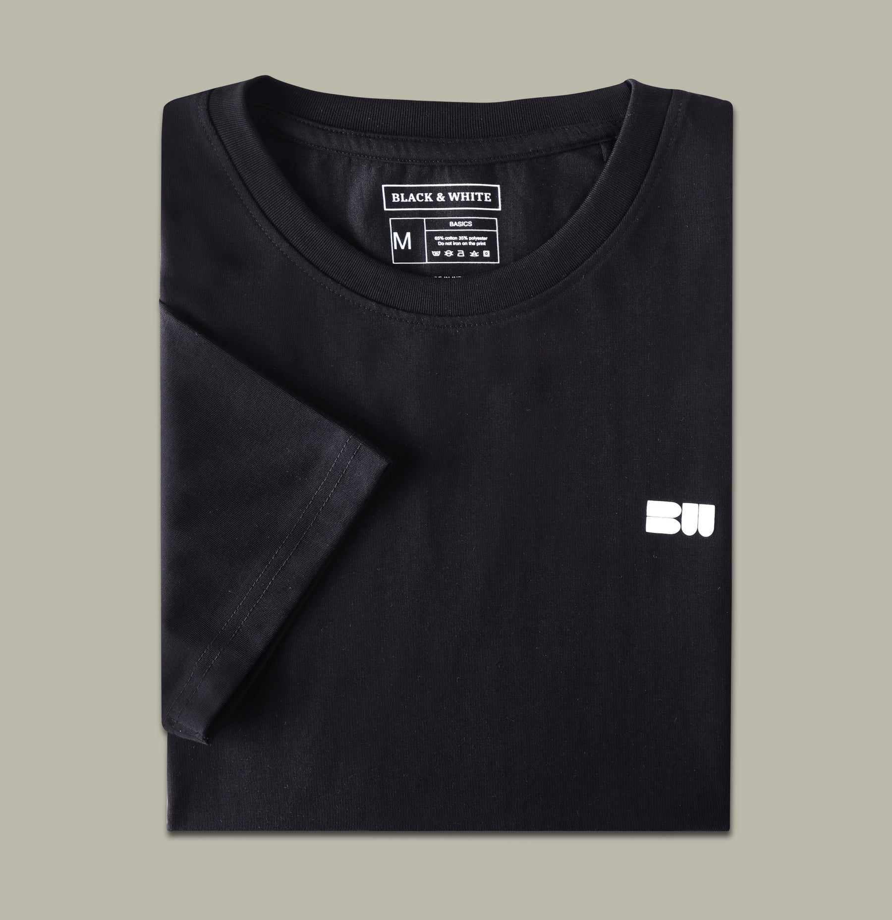 Plated jersey round neck black