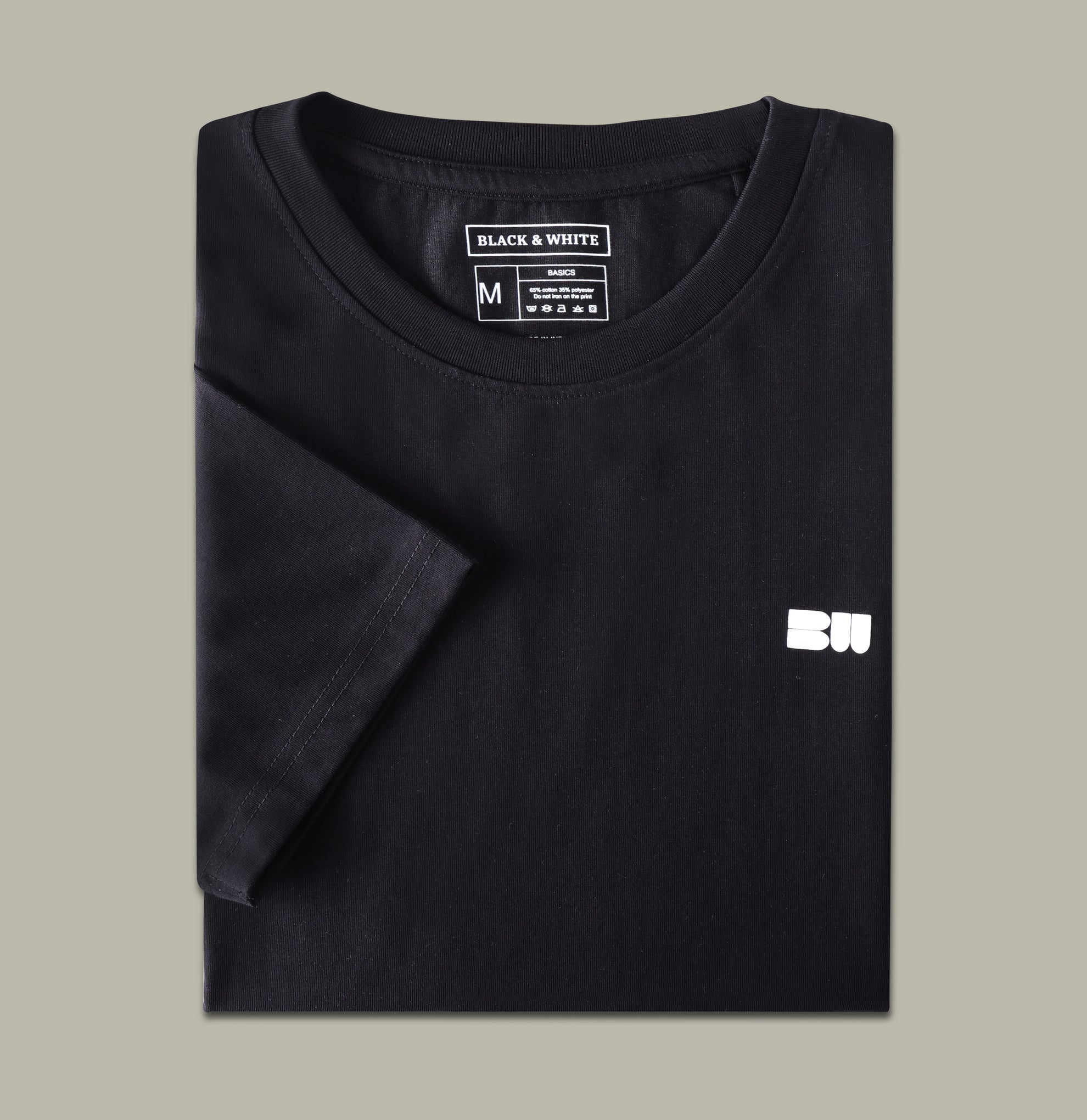 Plated jersey round neck black