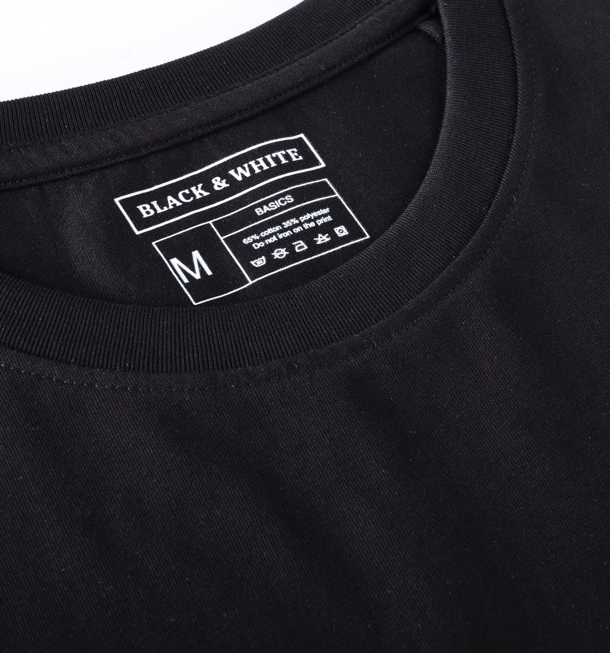 Plated jersey round neck black