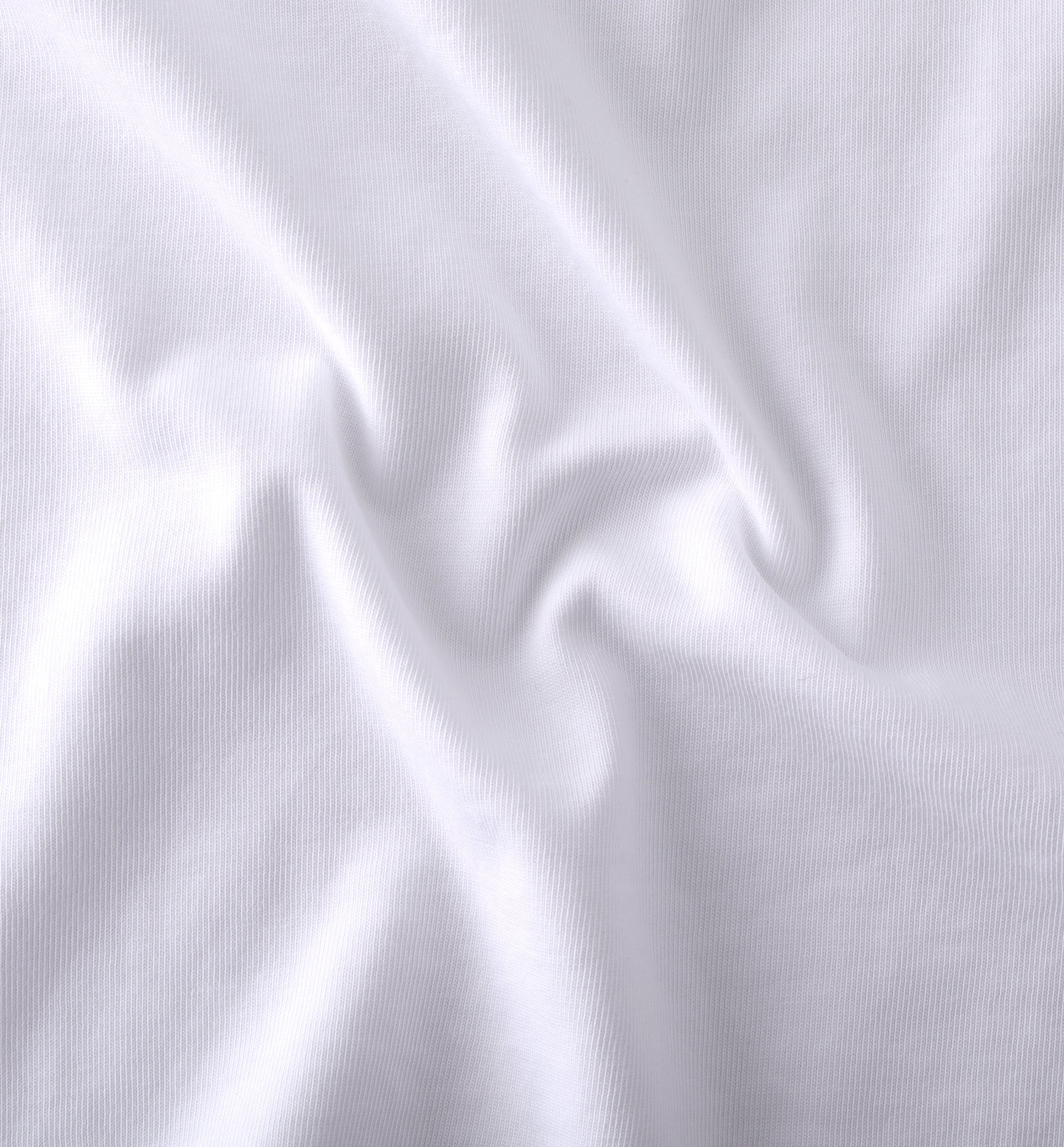 Plated Jersey Round Neck White T-Shirt