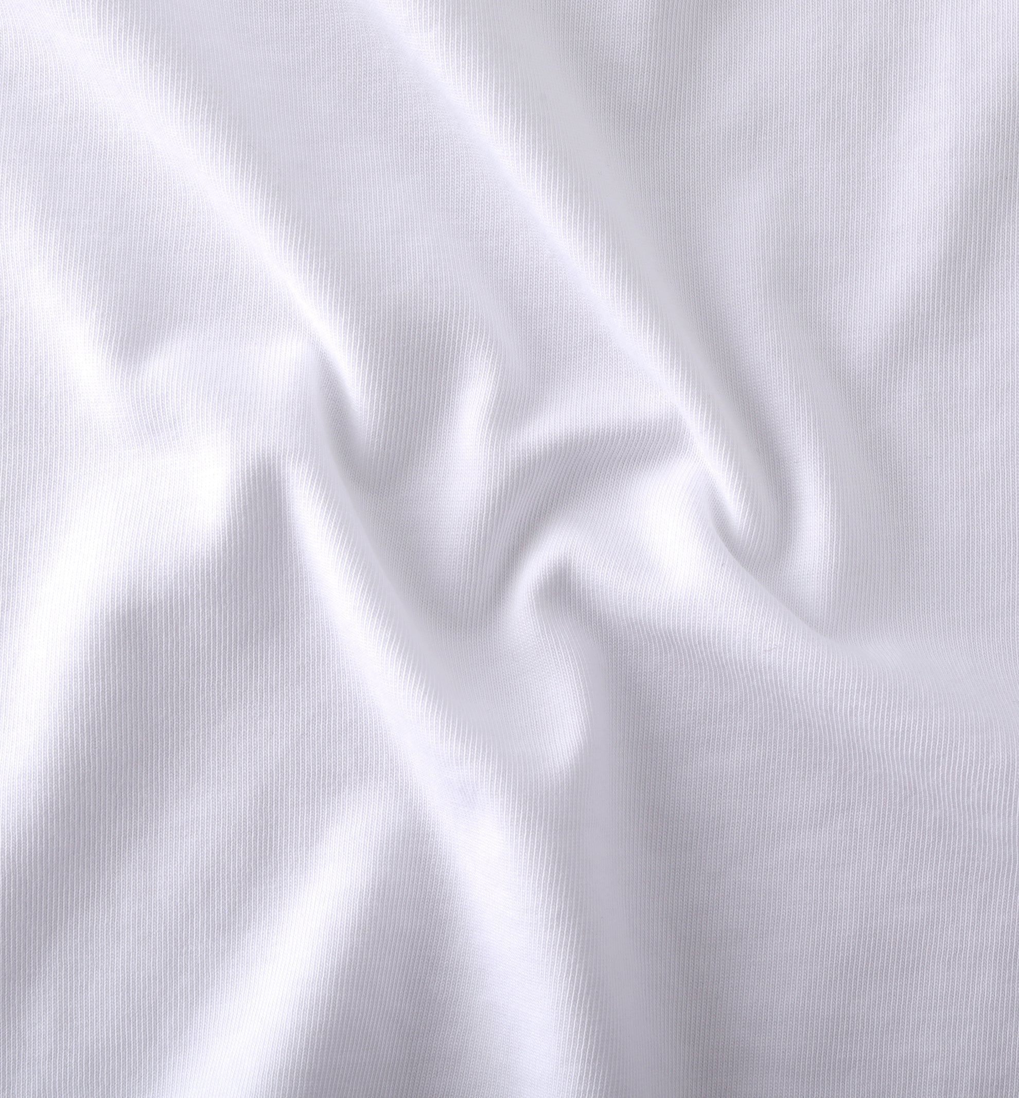 Plated Jersey Round Neck White T-Shirt
