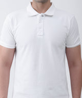 Men's White Pique Polo T-Shirt