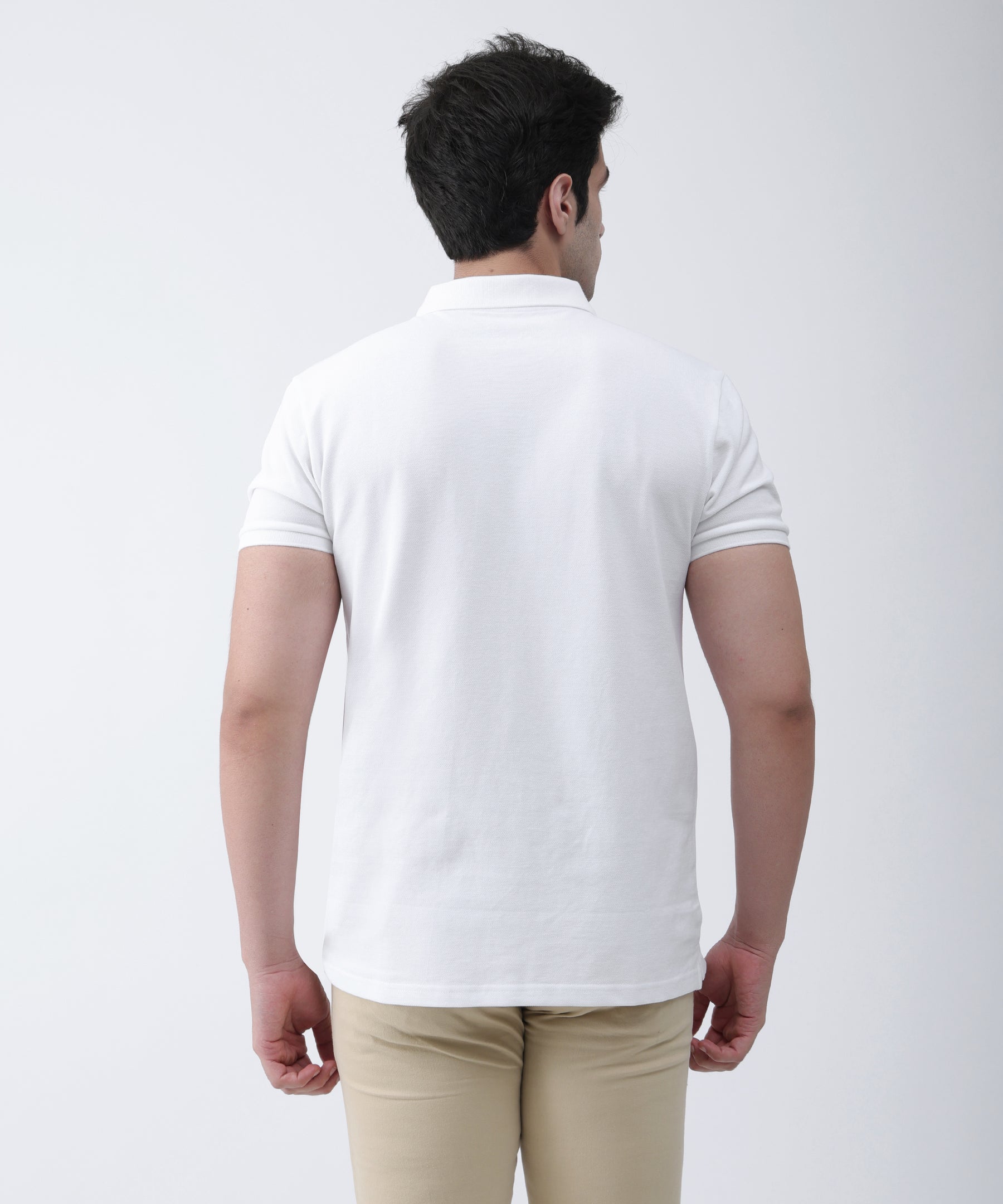 Men's White Pique Polo T-Shirt