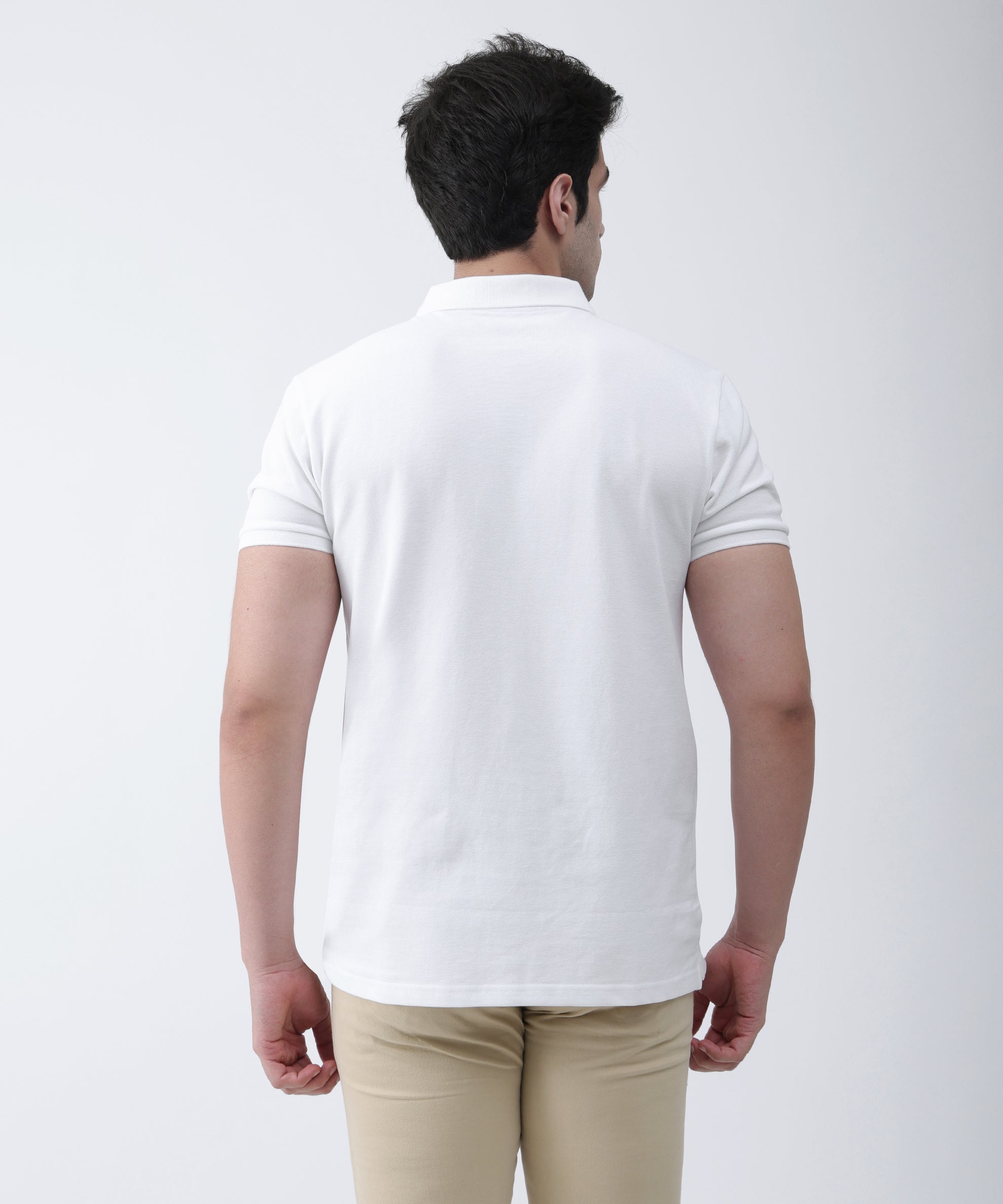 Men's White Pique Polo T-Shirt