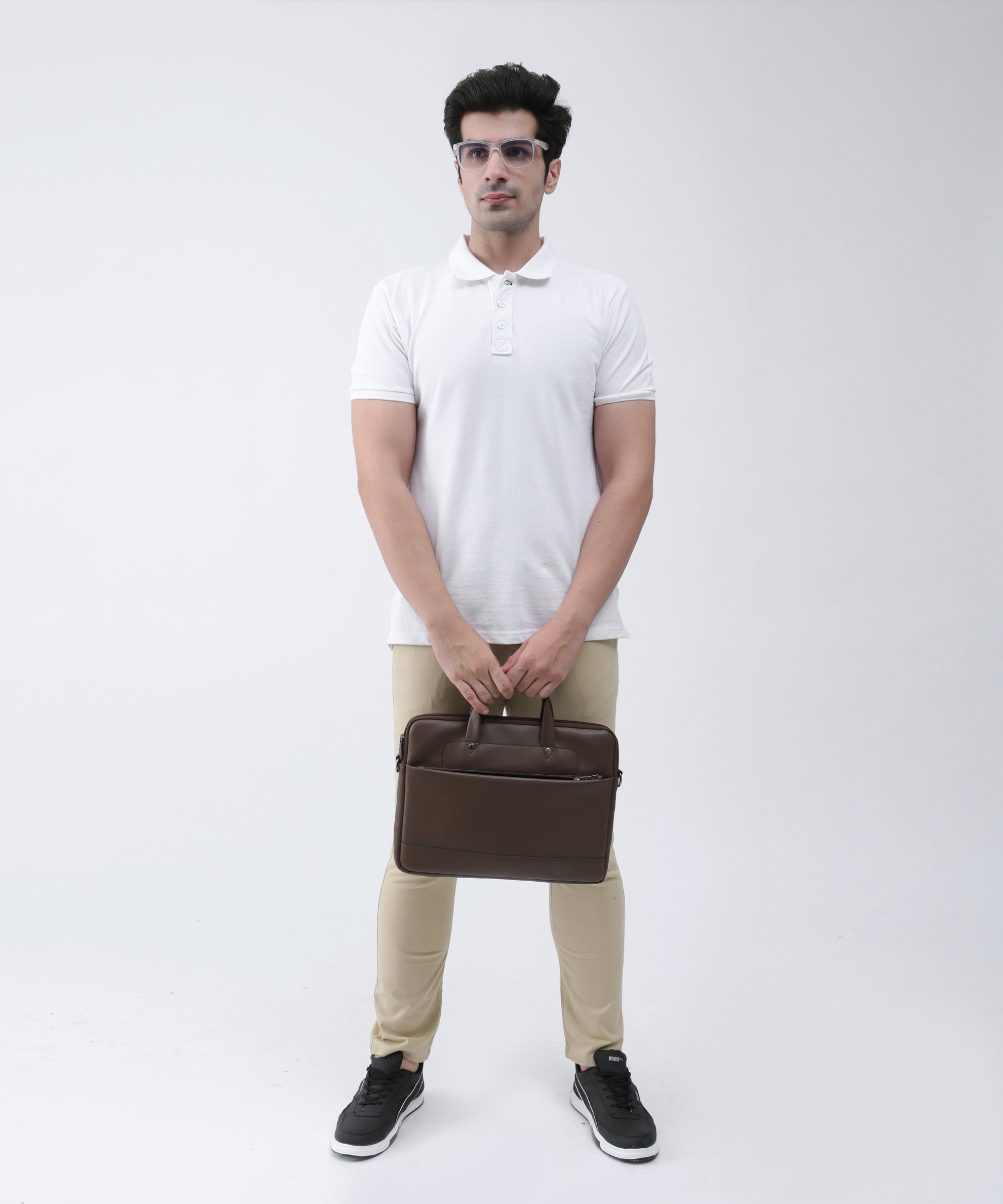 Men's White Pique Polo T-Shirt