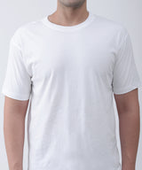 White Round Neck T-Shirt for Men
