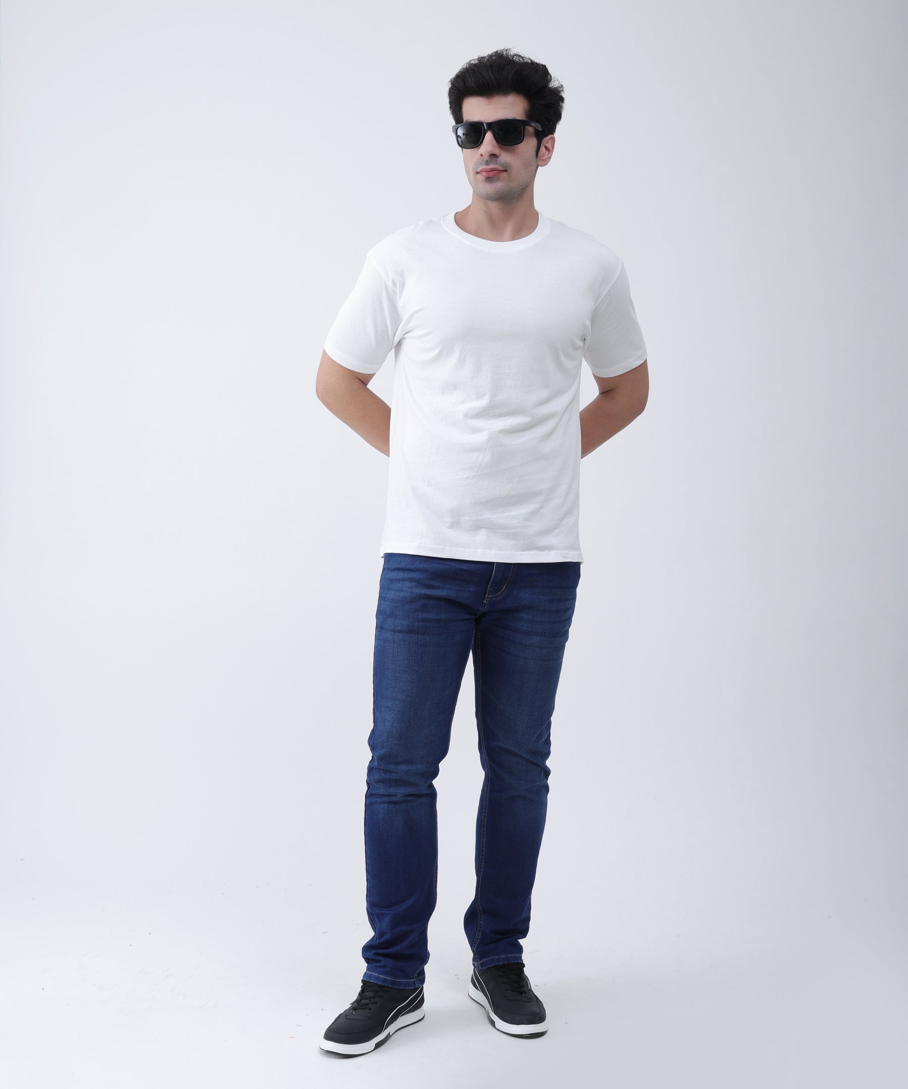 White Round Neck T-Shirt for Men