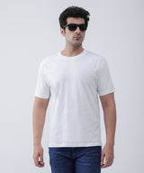 White Round Neck T-Shirt for Men