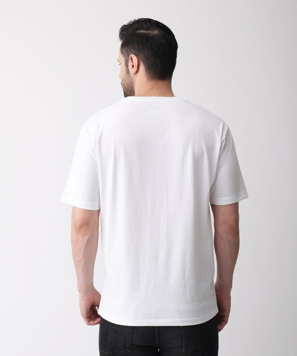 Plated jersey round neck White