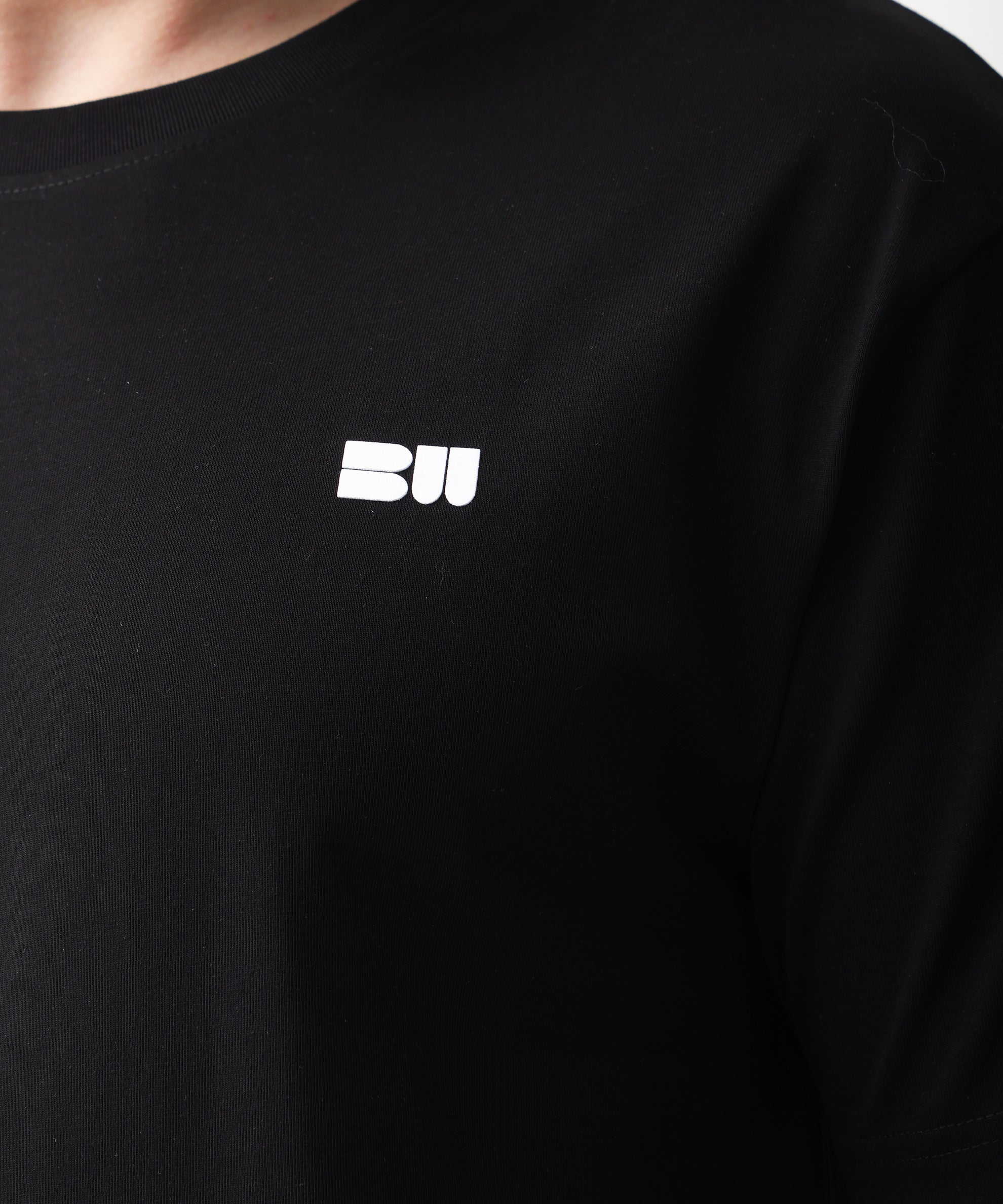 Plated jersey round neck black