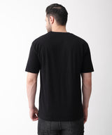 Plated jersey round neck black