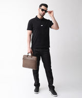 Interlock polo black