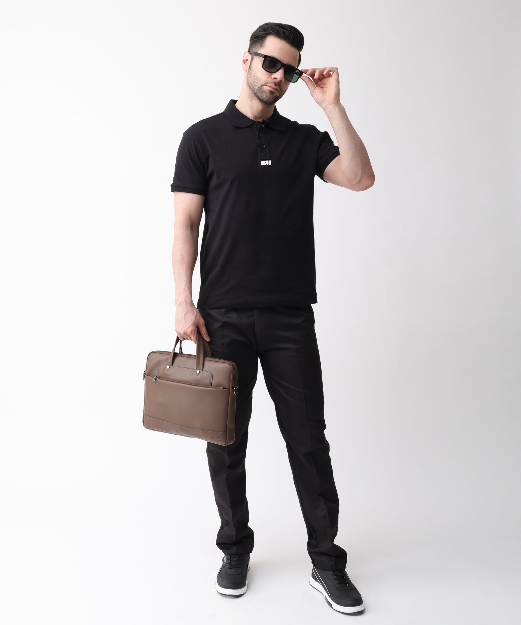 Interlock polo black
