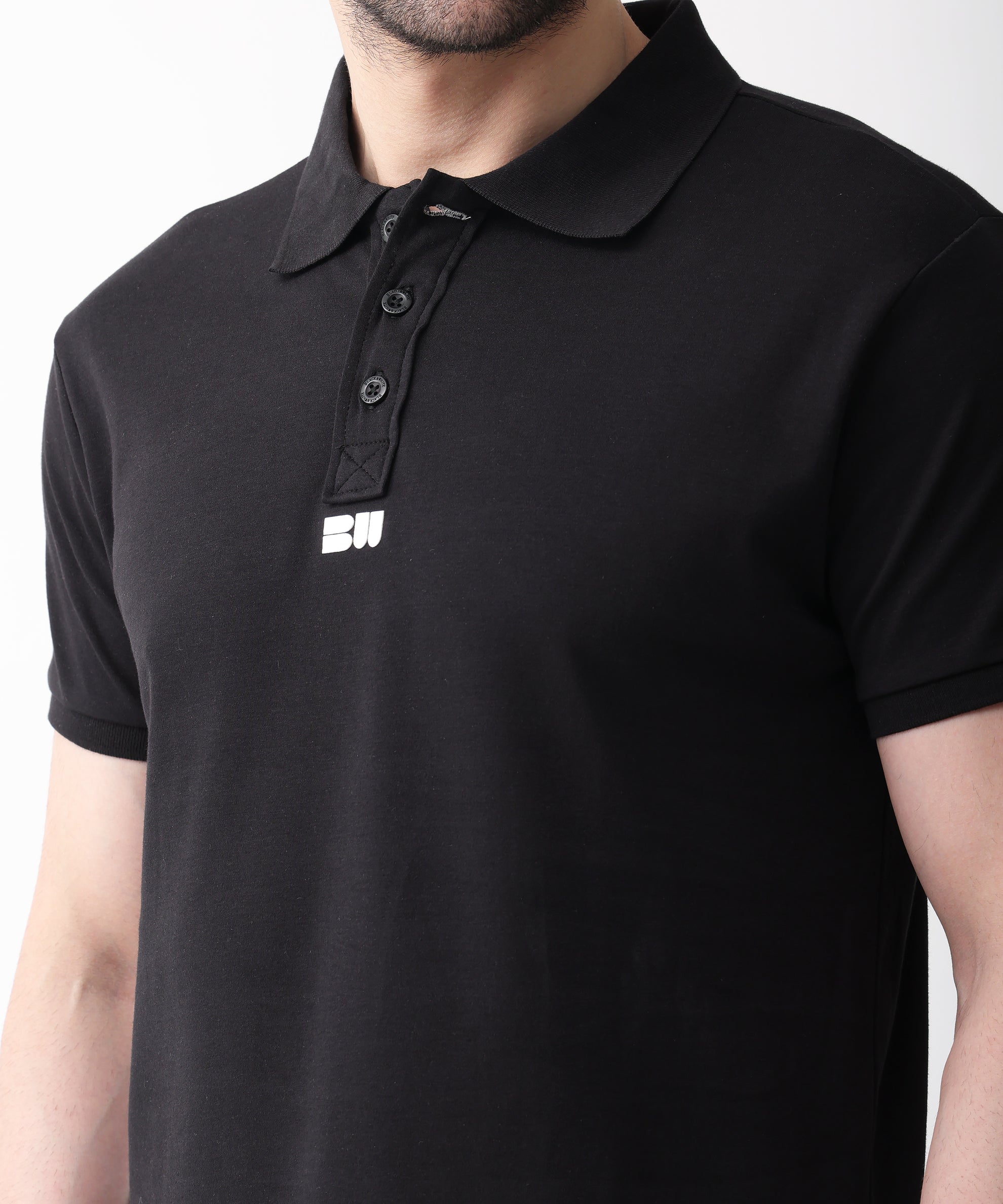 Interlock polo black