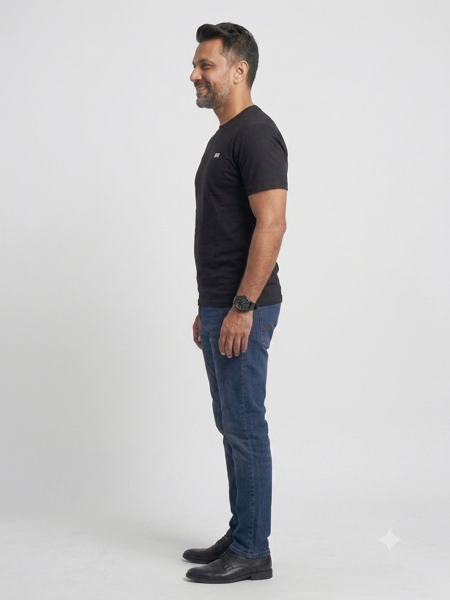 Plated jersey round neck